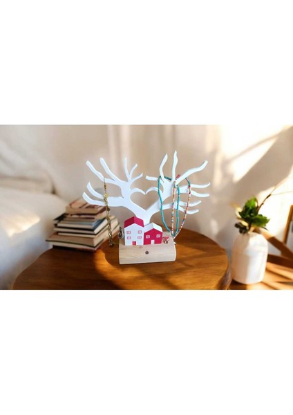 Ahşap Takı Organizer Kolye Askı Standı – Şık ve Pratik Saklama Çözümü