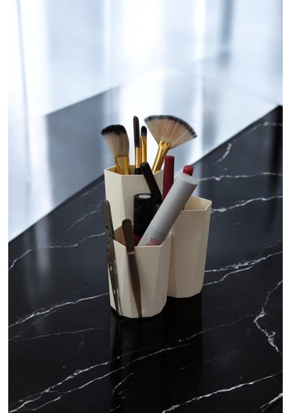 Beyaz Çok Amaçlı Makyaj ve Fırçalık Düzenleyici indirimleri