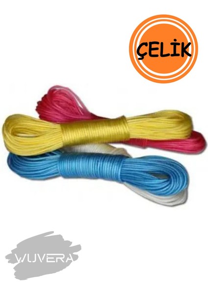 Dayanıklı ve Paslanmaz Çelik Çamaşır Ipi, 10 Metre, Çok Renkli Tasarım