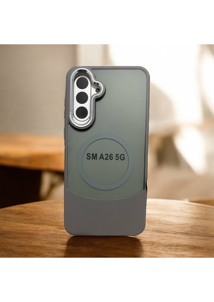 Samsung Galaxy A26 5g Uyumlu Deri Görünümlü Kapak Magsafe Manyetik Kablosuz Şarj Telefon Kılıfı .