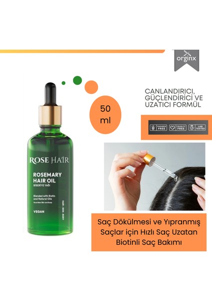 Dökülen ve Asiri Yipranmis Saclar Icin Biotin Özlü Saç Bakımyağı 50 ml