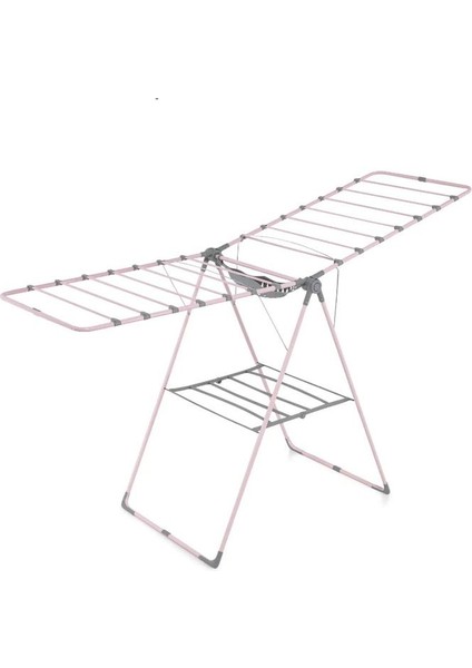 Pembe ve Gri Renkli Şık Çamaşır Kurutmalık, Dayanıklı ve Kullanışlı Tasarım