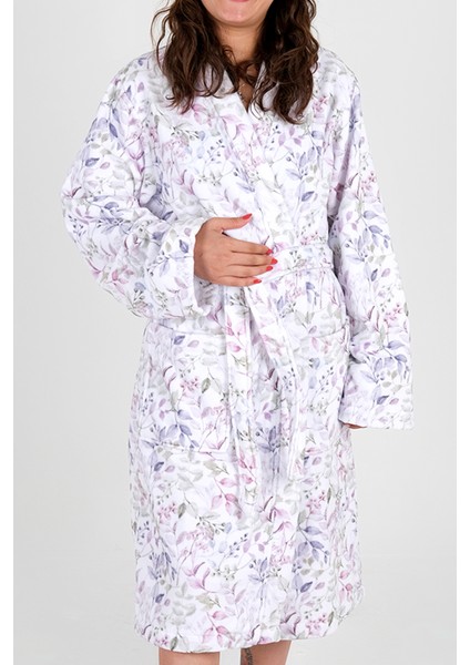 Kadın Çiçekli Bornoz