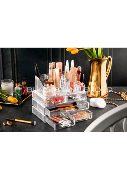 Şık 5 Çekmeceli Özel Tasarım Kozmetik ve Takı Organizer, Beyaz Renk