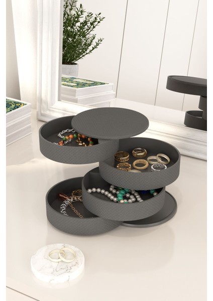 Gri 3'lü Makyaj ve Takı Düzenleme Kutusu Seti, Şık ve Pratik Organizer fırsatları