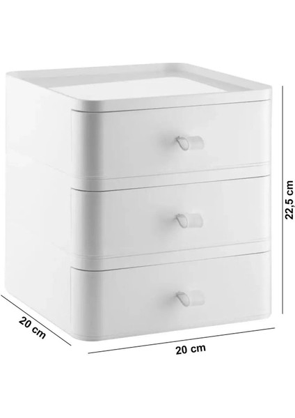 3 Katlı Çok Amaçlı Beyaz Makyaj ve Düzenleyici Organizer fiyatları