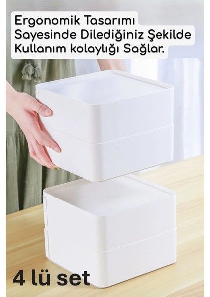 Beyaz Çok Katlı Çok Amaçlı Çekmeceli Makyaj Organizeri