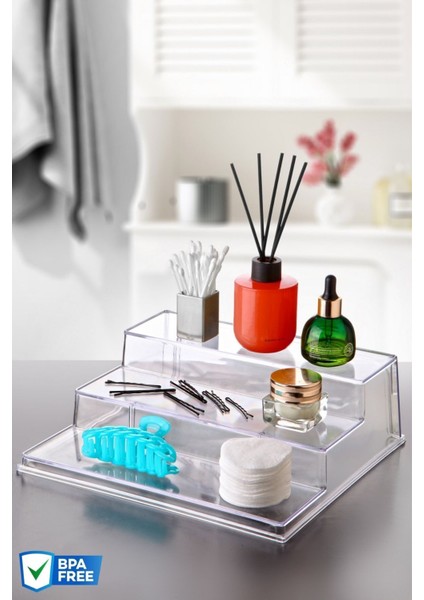 Beyaz Çok Amaçlı Şeffaf Düzenleyici, Banyo ve Mutfak Organizatörü