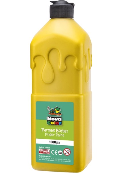 Sarı Parmak Boyası Nova Color 1000 ml - Kolay Silinebilir