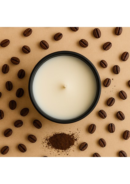 Kahve Kokulu Siyah Beton Mum – %100 Soya Wax, El Yapımı, Doğal Vegan Mum fiyatları