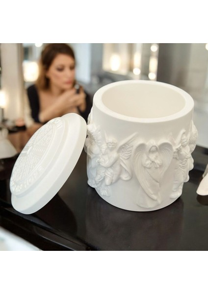 Şık Beyaz Takı ve Mücevher Kutusu 10X8CM Antik Roma Tarzı Organizer fiyatları