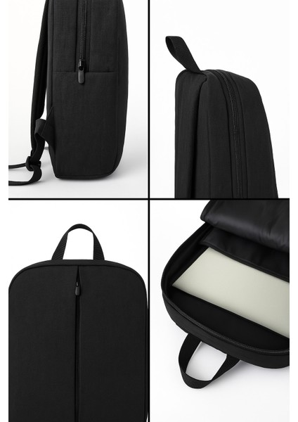 Laptop Çantası 15.6 Inç Siyah Notebook Sırt Çantası