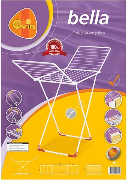 Şık ve Kullanışlı Beyaz Çamaşır Kurutmalığı, Alanında Pratik Çözüm.