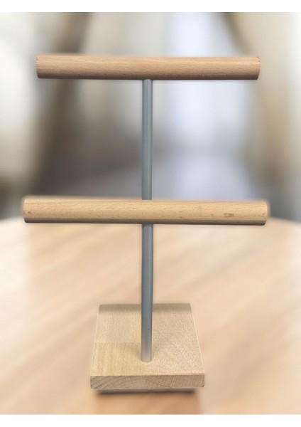 Kahverengi 2'li Takı ve Saat Düzenleyici, Ahşap Mücevher Standı, Bileklik Askısı fırsatları