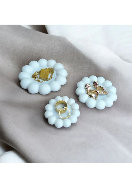 Beyaz Takı Organizeri, 3’lü Set, Şık ve Düzenli Depolama Çözümü