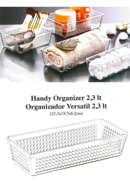 Şeffaf Çok Amaçlı Dolap Içi Organizer, 2,3l, Bpa Free, 23,3X15,7X6,2CM