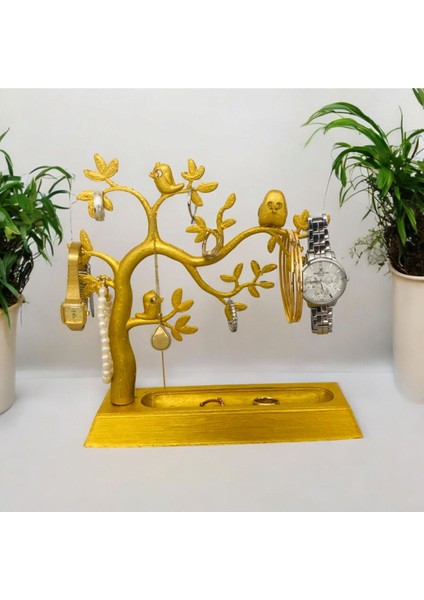 Ağaç ve Kuş Figürlü Şık Takı Düzenleyici, Dekoratif ve Hediyelik Tasarım