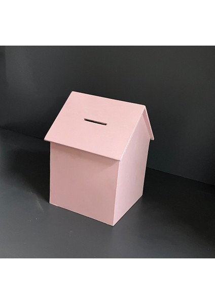 Ahşap Kilitli Pembe Renkli Kumbara