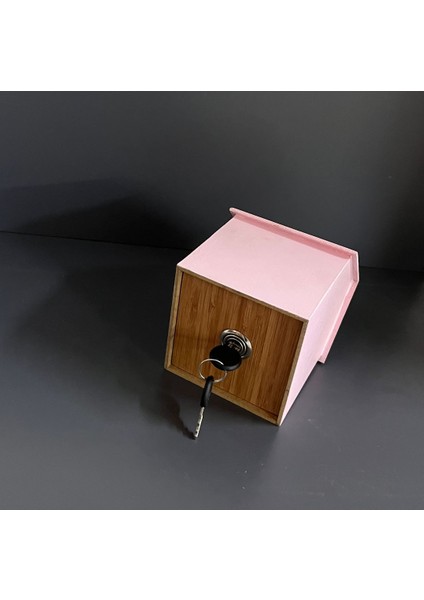 Ahşap Kilitli Pembe Renkli Kumbara fırsatları