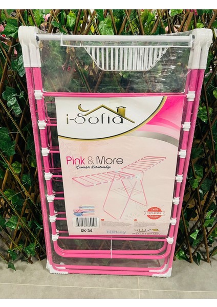 Renkli Çamaşır Askılığı ve Mandal Sepetli Set, Şık ve Kullanışlı Ev Aksesuarı