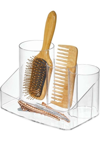 Şeffaf Saç ve Takı Organizeri, 20X14X13 Cm, Turuncu Renkli, Şık ve Kullanışlı.