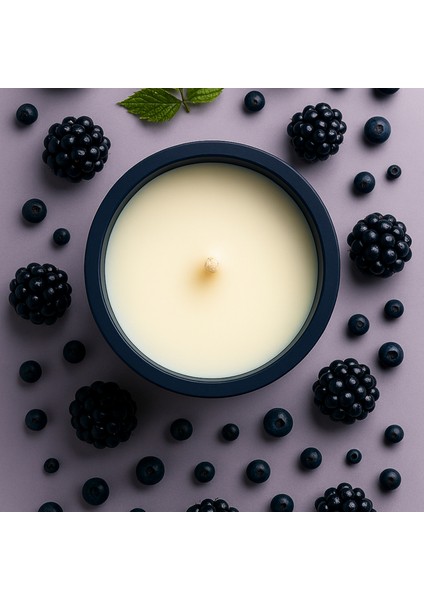 Böğürtlen Kokulu Indigo Beton Mum – %100 Soya Wax, El Yapımı, Doğal Vegan Mum fiyatları