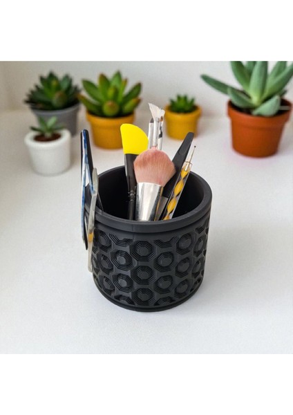 Şık Siyah Dekoratif Makyaj Organizeri, Düzen ve Estetik Sağlar modelleri