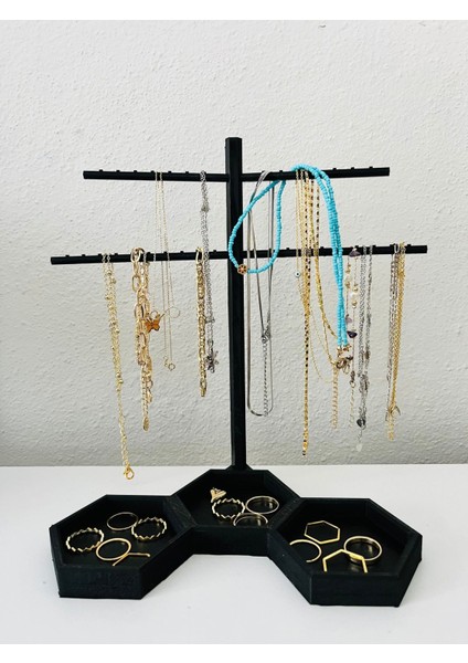 Şık Siyah Takı Düzeni, Zarif ve Düzenli Takı Saklama Çözümü