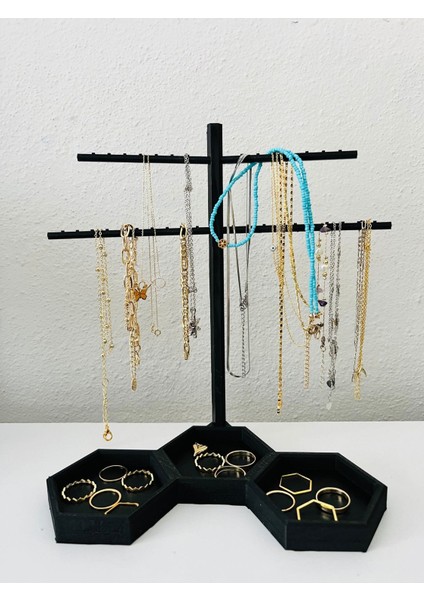 Şık Siyah Takı Düzeni, Zarif ve Düzenli Takı Saklama Çözümü modelleri