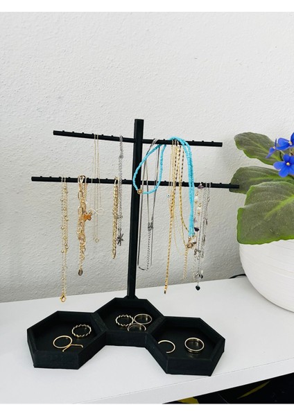Şık Siyah Takı Düzeni, Zarif ve Düzenli Takı Saklama Çözümü fırsatları