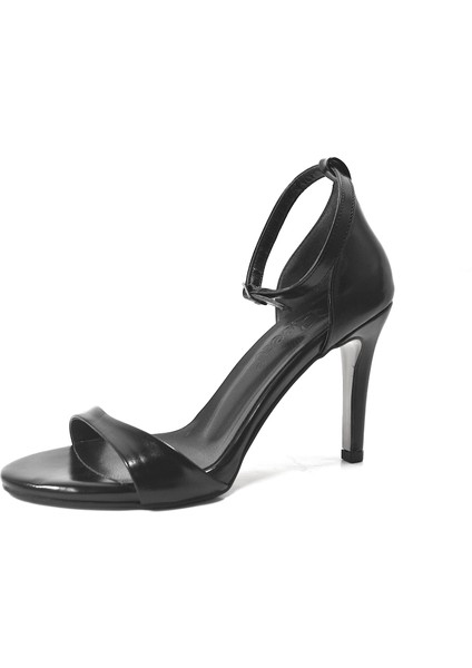 0910 Gümüş & Siyah Ince Topuklu Abiye Kadın Ayakkabı modelleri