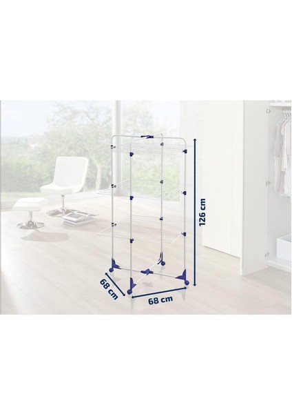 Beyaz Serbest Duran Elbise Çamaşır Kurutucu, Hava Dolaşımı, Pratik Kullanım