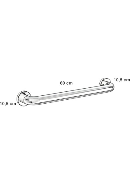 Yaşlı ve Bedensel Engelli Tutunma Barı,küvet Tutamağı Paslanmaz Krom Kalın Banyo Tutamağı 32Q 60CM fırsatları