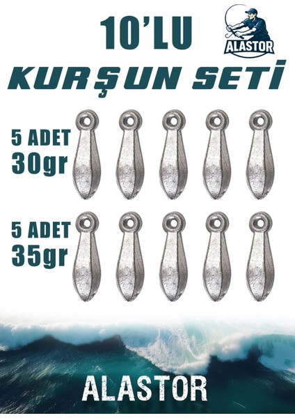 Balıkçı Kurşunu Olta Kurşunu Hazır Set Kurşun Seti Balıkçı Kurşun Seti 30-35GR Kurşun Seti