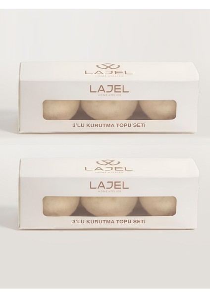 6 Adet Organik El Yapımı Keçe Yün Çamaşır Kurutma Topu, Bej