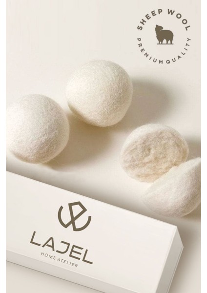 6 Adet Organik El Yapımı Keçe Yün Çamaşır Kurutma Topu, Bej fiyatları