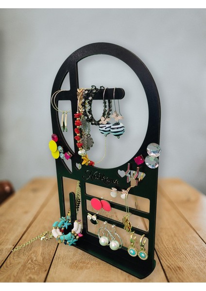 Şık Siyah Takı ve Aksesuar Organizeri, Küpe, Kolye Askısı ve Düzenleyici fiyatları