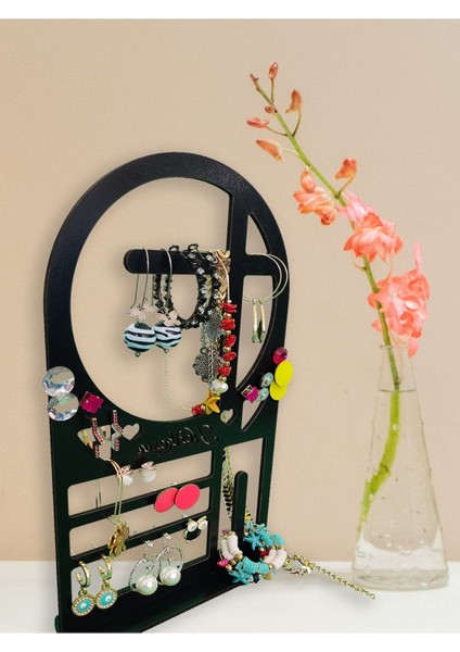 Şık Siyah Takı ve Aksesuar Organizeri, Küpe, Kolye Askısı ve Düzenleyici fırsatları