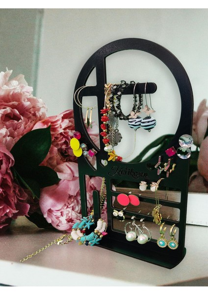 Şık Siyah Takı ve Aksesuar Organizeri, Küpe, Kolye Askısı ve Düzenleyici indirimleri