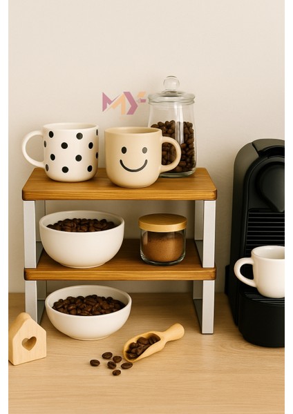 Ahşap Tezgah Üstü Düzenleyici Raf, Dolap Içi Düzenleme Rafı, Metal Ayaklı Organizer fiyatları