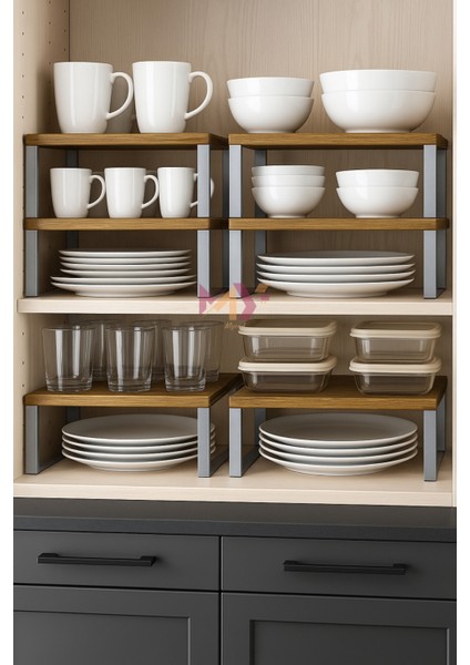 Ahşap Tezgah Üstü Düzenleyici Raf, Dolap Içi Düzenleme Rafı, Metal Ayaklı Organizer fırsatları