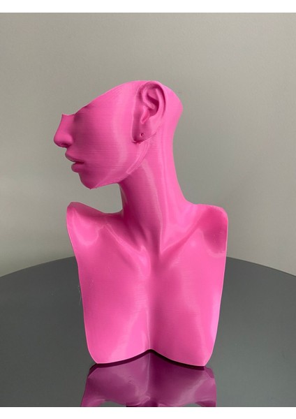 Pembe Renk Dekoratif Takı Mankeni 21 Cm, Takı Organizer ve Sergileme Standı