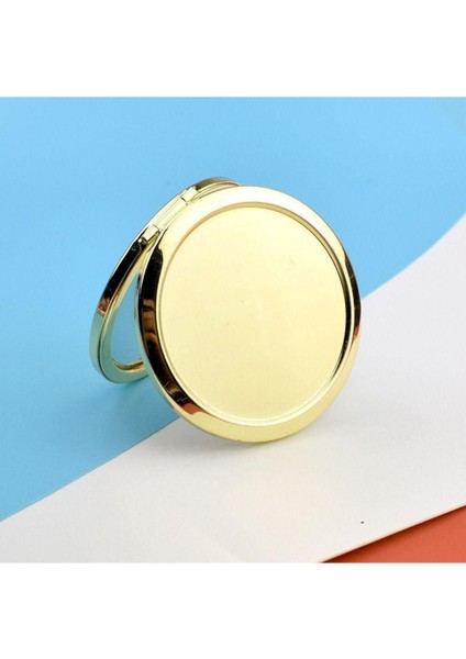 10 Adet 7cm Metal Kapaklı Minik El Aynası, Şık ve Taşınabilir Altın Renk
