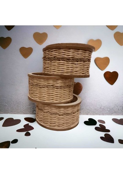 3 Katlı Bambu Takı Organizeri, Dekoratif ve Şık Tasarım, Çok Bölmeli, Pratik Kullanım