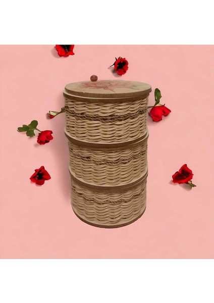 3 Katlı Bambu Takı Organizeri, Dekoratif ve Şık Tasarım, Çok Bölmeli, Pratik Kullanım fiyatları