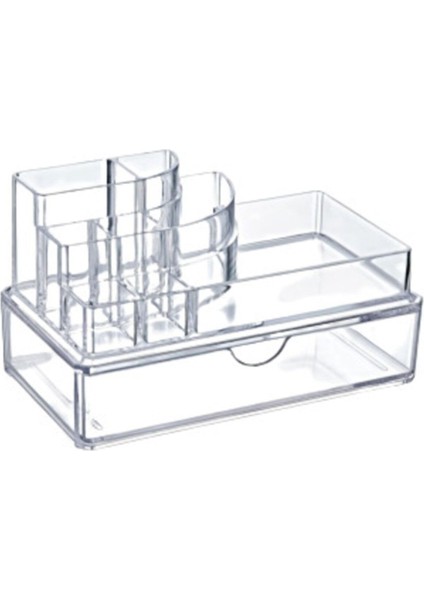 8 Bölmeli Beyaz Çekmeceli Makyaj Organizer, Şık ve Pratik Tasarım