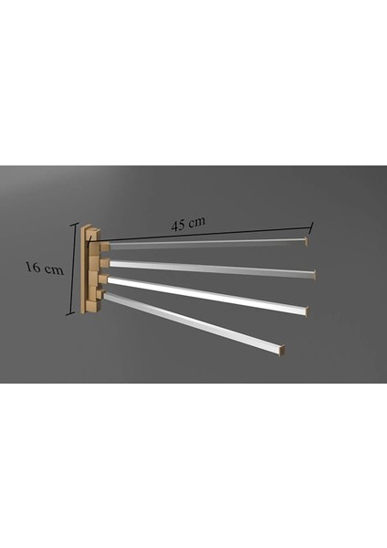 Şık 4 Askılı Alüminyum Havluluk, Banyo ve Mutfak Için Modern Tasarım