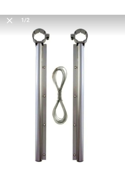 Alüminyum Yuvarlak Balkon Çamaşır Askısı, 50'lik Boruya Uygun, Dayanıklı ve Şık Tasarım