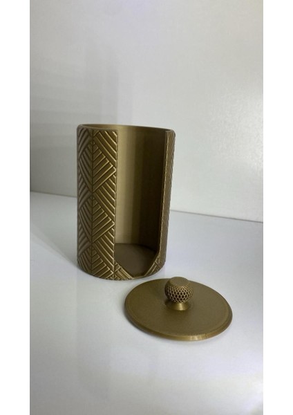 Yuvarlak Kapaklı Makyaj Pamuğu Kutusu, Banyo ve Kozmetik Düzenleyici, Dekoratif Tasarım