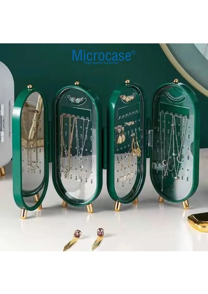 Katlanabilir Aynalı Takı Düzenleyici, 3 Bölmeli, Şık ve Pratik Organizer
